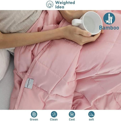 Weighted Idea Weighted Blankets for Adults (Coral Pink,60"x80",20lbs) Breathable Cooling Blanket Queen Size with Premium Glass Beads Heavy Soft Throw Blanket for All-Season