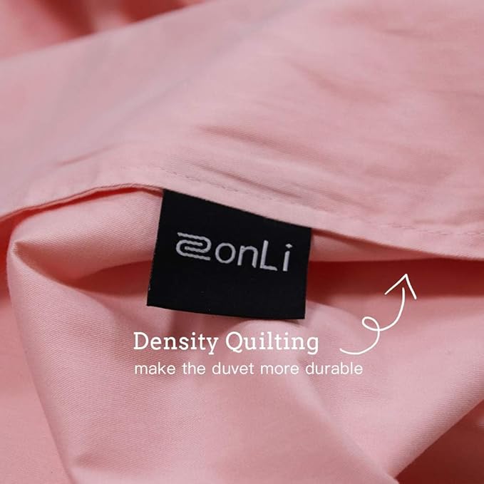 ZonLi Duvet Cover for Weighted Blanket (Light Pink, 48" x 72"), Breathable Soft Duvet Cover Queen Size Removable Cooling Comforter Cover for All Season