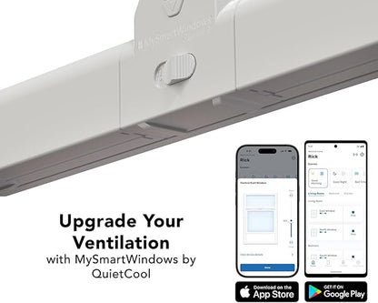MySmartWindows Retrofit Kit by QuietCool - Smart Motorized Window Opener - App-Controlled, Solar-Powered, Whisper Quiet - Fits 2-3 ft Windows