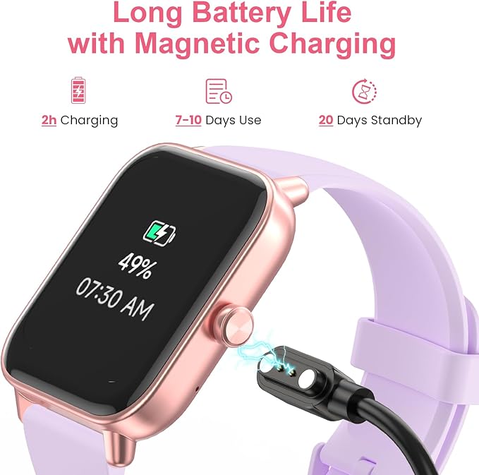 Fitness Smart Watch with Alexa for Women Men, 24/7 Heart Rate, Blood Oxygen, Stress and Sleep Tracker,100 Sports Modes, 5ATM Waterproof Activity Trackers and Smart Watches