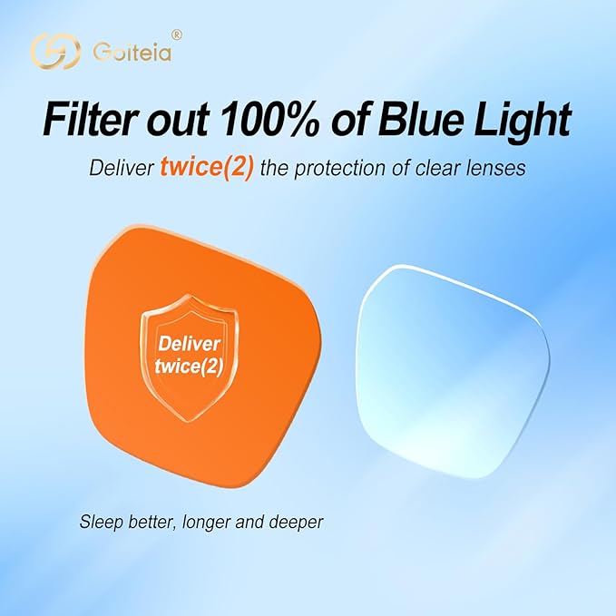 Goiteia Orange Blue Light Blocking Glasses-Retro 70s Blue Light Glasses for Men Women, Easier Sleep and Migraine Relief
