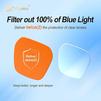 Goiteia Orange Blue Light Blocking Glasses-Retro 70s Blue Light Glasses for Men Women, Easier Sleep and Migraine Relief