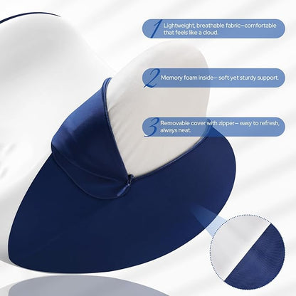 Knee Pillow for Side Sleepers, Leg Pillow for Side Sleeping, Heart-Shape Memory Foam Knee Wedge Pillow, Leg Elevating Pillow for Knees, Hip, Joints, Between Legs, Blue