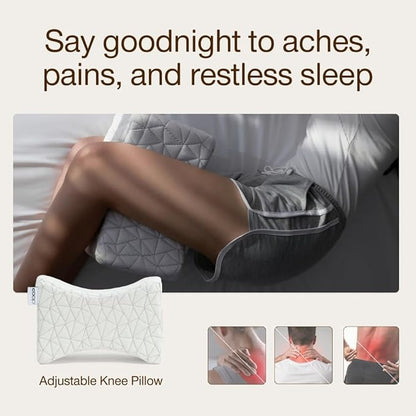 Coop Home Goods Leg Support & Knee Pillow for Side Sleeper, Adjustable Soft Orthopedic Leg Pillow for Sleeping, Pregnancy, Sciatica, Back, Hip and Joint Support with Washable Cover