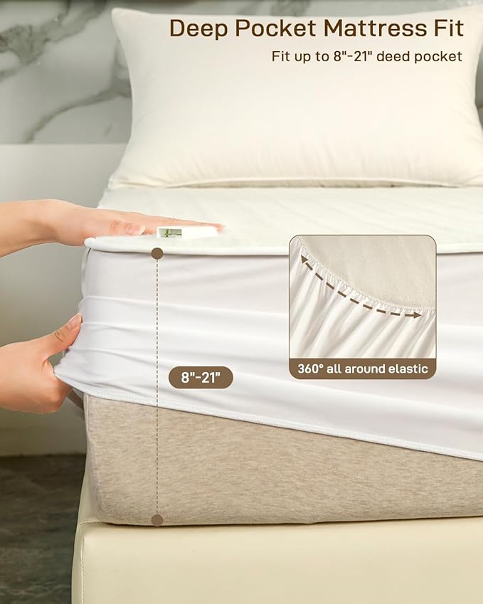 Heated Mattress Pad Queen Size - Electric Mattress Pad with Dual Control, Soft Blanket, Bed Warmer Heater Sheets, 8 Heating Settings,1/2/10 Hours Auto Shut Off, 60" x 80" Pure White