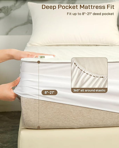 Heated Mattress Pad Queen Size - Electric Mattress Pad with Dual Control, Soft Blanket, Bed Warmer Heater Sheets, 8 Heating Settings,1/2/10 Hours Auto Shut Off, 60" x 80" Pure White