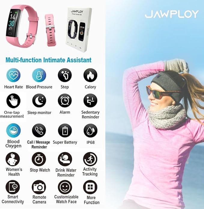 Fitness Tracker with Heart Rate Monitor/Step Counter/Calories, Activity Tracker Smart Watch Sleep Monitor, IP68, Health Tracker Pedometer for Women Man