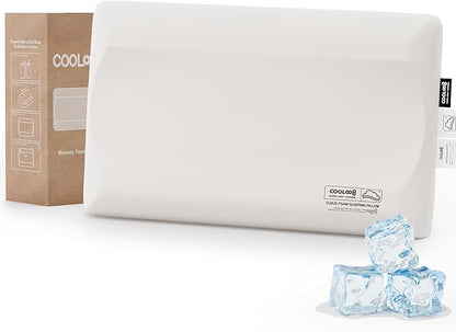 Memory Foam Pillows Queen Size, Contour Cooling Cervical Pillow for Neck Pain Relief, Orthopedic Ergonomic Bed Pillow for Side, Back and Stomach Sleepers, Soft Cloudy Sleeping Pillows (1 PCS)
