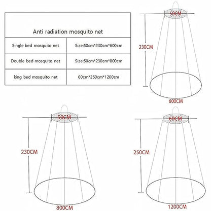 100% Silver Fiber Radiation Shielding Bed Canopy, Silver Plated Mesh Electromagnetic Wave Radiation Shielding Electromagnetic Wave Dome Home Tent,Silver-60 * 250 * 1200cm
