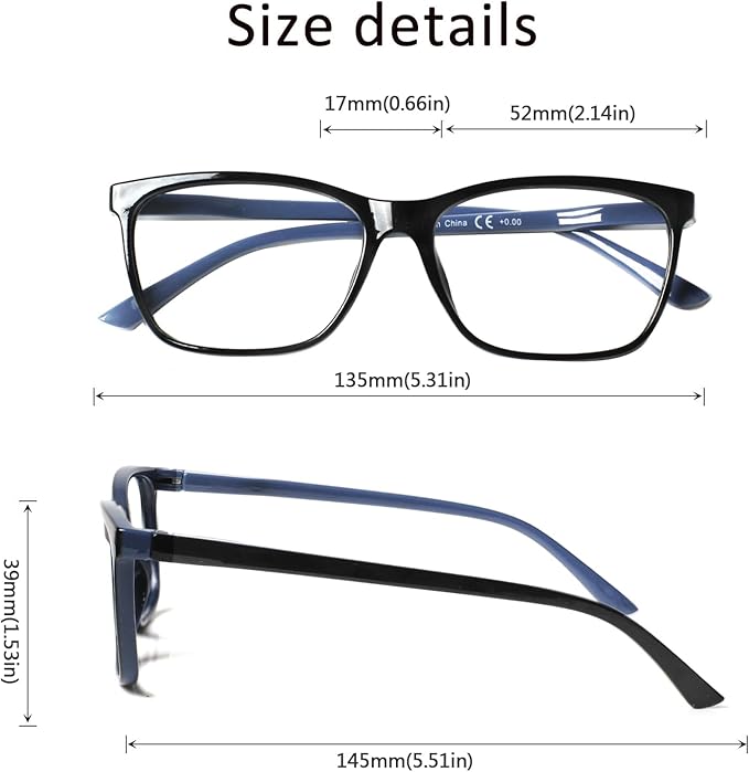 Henotin 4 Pack Ladies Reading Glasses Blue Light Blocking Spring Hinge Readers Anti Eyestrain Computer Eyeglasses (Multicolor-5, 2.25)