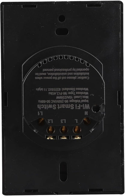 3-gang Smart Switch Wall Light Remote Control Voice Control Switch Single Circle for Home SIRI(US Black)
