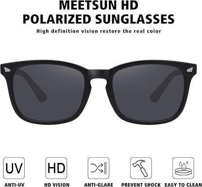 MEETSUN 3-Pack Blue Light Blocking Glasses, Anti Eye Strain Headache (Sleep Better), Computer Glasses UV400 Lens (Black + Clear + Matte Black Frame/Grey Lens)