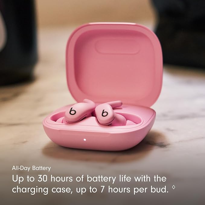 Beats - Powerbeats Fit - Wireless Noise-Cancelling Workout Earbuds with Ultimate Secure Fit with AppleCare+ (2 Years) - Power Pink