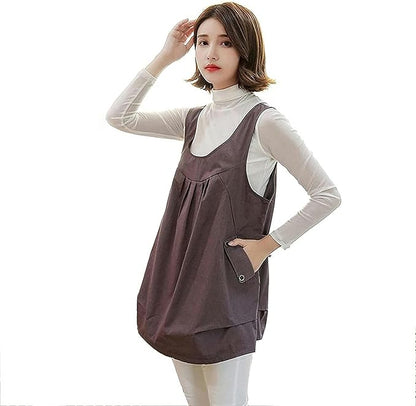 EMF Maternity Clothing,Radiation Protection Maternity Clothing Fabric Conductive Stretchable Breathable for RF/LF Blocking/Shielding,Blue-XL