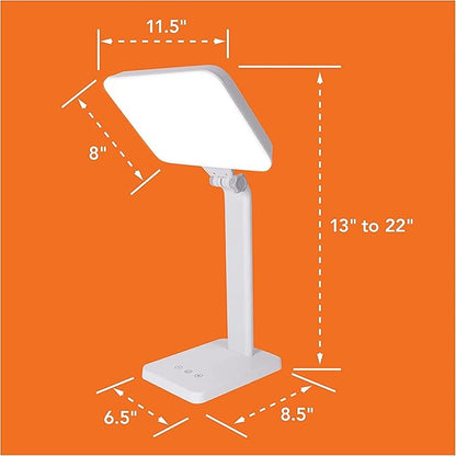 Theralite Aura Bright 10000 Lux Therapy Lamp, Sun Lamp for Light Box Therapy to Fight Low Energy with Adjustable Brightness 4 Light Settings for Sunlight Deprivation for Home and Office Use, White