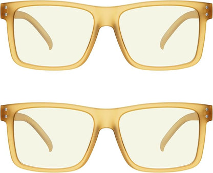 Eyekepper 2 Pack Oversized Reading Glasses Square Large Blue Light Readers for Men Women - Transparent +3.00