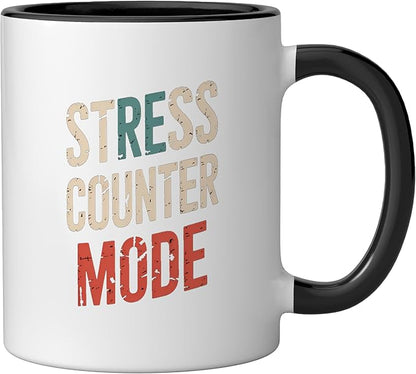 Relaxation Breathing Vagus Nerve Stimulation Stress Relief Ceramic Mug, Black/White