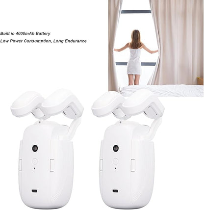 Automatic Curtain Opener, Remote Control Smart Curtain Opener Set with APP, Voice Control Switch Electric Curtain Robot, Smart Curtain Motor for Roman Pole U and I Shape Rail