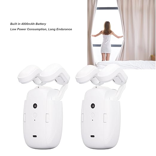 Automatic Curtain Opener and Closer - Smart Curtain Opener Robot Roman Pole U and I Shape Rail 2-in-1, APP Voice Remote Control for Home Office