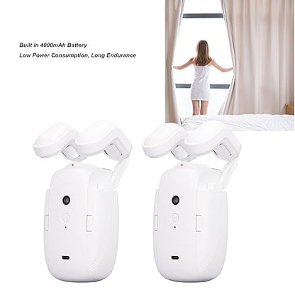 Automatic Curtain Opener and Closer - Smart Curtain Opener Robot Roman Pole U and I Shape Rail 2-in-1, APP Voice Remote Control for Home Office