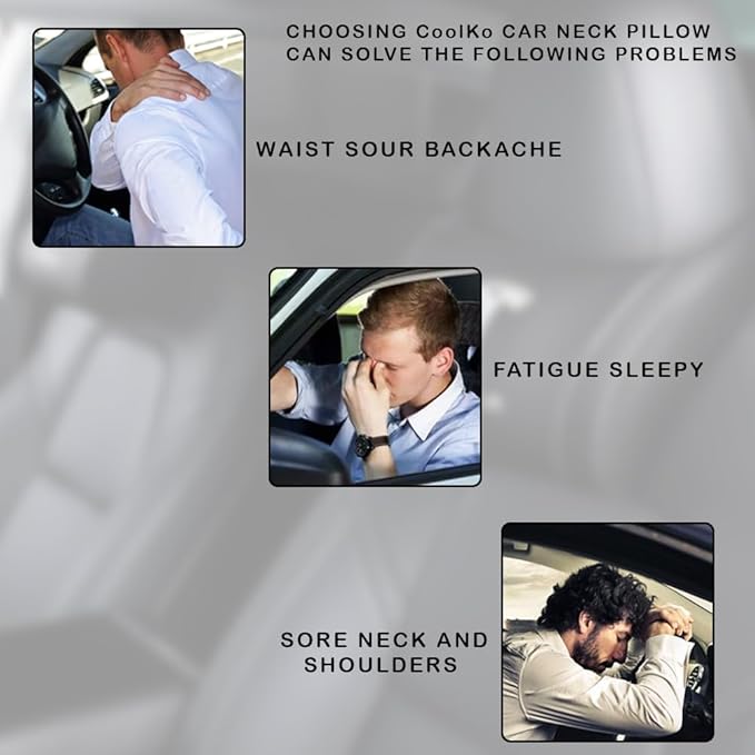 Car Headrest Neck Pillow Support Memory Foam Ergonomic Design Accessory for Driving Seat Fatigue Relief Compatible with Model S X 3 Y & Cybertruck - 2 Pieces
