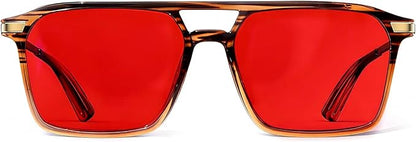 Goiteia Orange Blue Light Blocking Glasses-Retro 70s Blue Light Glasses for Men Women, Easier Sleep and Migraine Relief