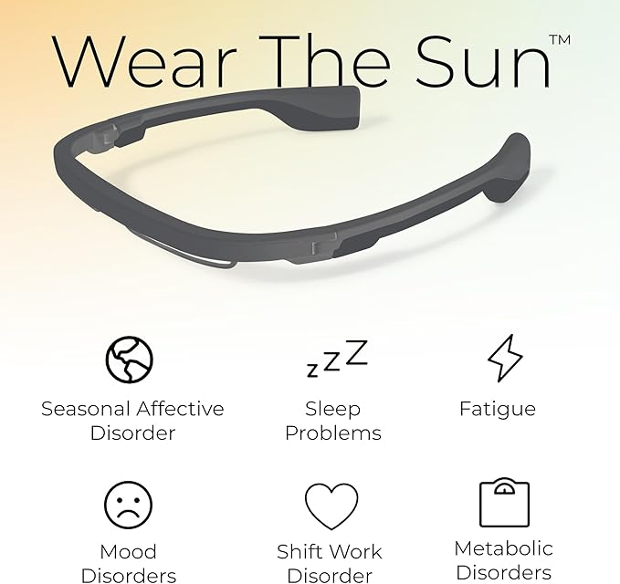 Premium Blue Light Therapy Glasses | Sleep Better, Boost Energy, Improve Mood | Portable Light Therapy Lamp | Circadian Rhythm Disruptions Linked to Sleep Problems, Winter Blues, Low Energy