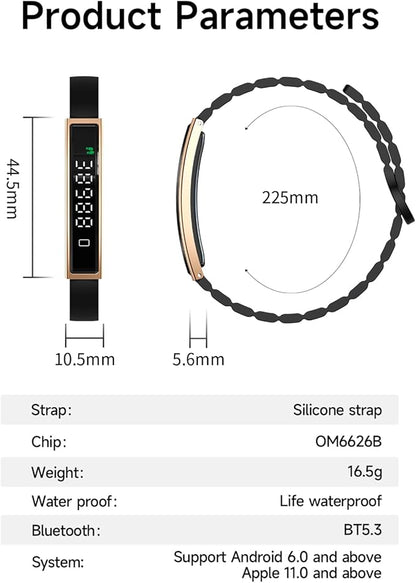 Health Smart Bracelet,Fitness Tracker with Heart Rate, Sleep Monitoring, Blood Oxygen, Step Counting for iOS and Android, No Subscription Fee, Waterproof, Valentines Day Gifts for Her Him(Black)