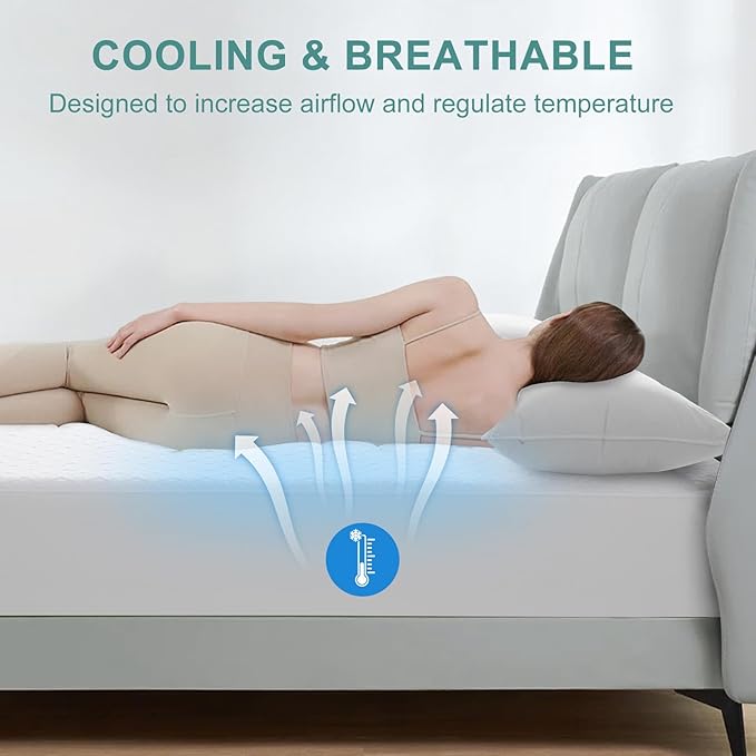 Premium 100% Waterproof Mattress Protector,Cooling Twin Mattress Pad Cover for College Dorm Breathable 4D Air Fabric,8-21" Extra Deep Pocket,Noiseless Vinyl-Free Washable (Beehive,Twin 39"x75")
