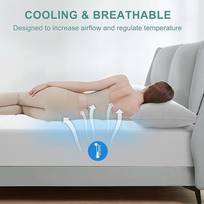 Premium 100% Waterproof Mattress Protector,Cooling Twin Mattress Pad Cover for College Dorm Breathable 4D Air Fabric,8-21" Extra Deep Pocket,Noiseless Vinyl-Free Washable (Beehive,Twin 39"x75")
