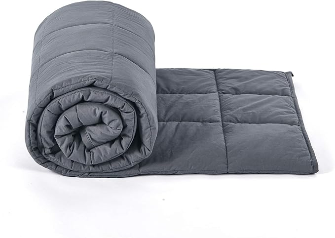 RelaxBlanket Cotton Weighted Blanket 100% Cotton with Premium Glass Beads for All-Season 80''x90'' 30lbs,Dark Grey