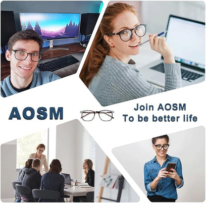 AOSM Blue Light Glasses for Men & Women,Gaming glasses Anti-Glare UV400 Protection,Blue Light Blocking to Relieve Eye Strain