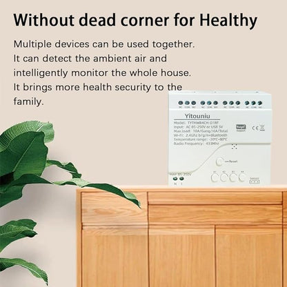 Tuya WiFi Smart Temperature Sensor Controller, 4-Channel 85-250V Relay Switch, Remote Voice Control, APP Remote Control, Dry Contact, Real-Time Monitoring, Works with Alexa and Google Home