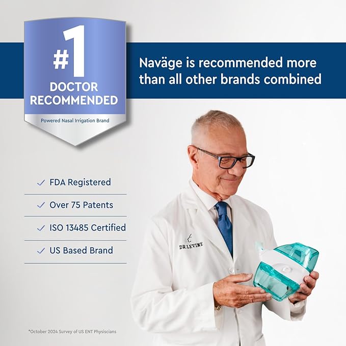 Navage Multi-User Bundle - Navage Irrigation System - Saline Nasal Rinse Kit with 1 Nose Cleaner, 30 Salt Pods, and Extra Nasal Dock and Pair of Nose Pillows