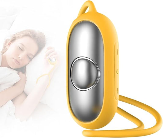 Sleep Aid Device, Micro-Current Sleep Instrument Anxiety Device, Portable Rechargeable Sleep Aid for Anxiety and Insomnia (Yellow)