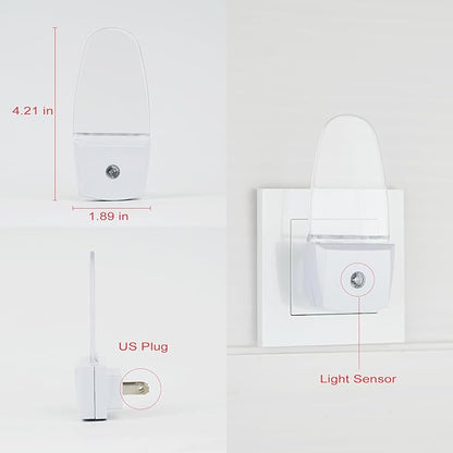 GREENIC Red Plug in LED Night Light 2 Pack Dusk to Dawn Sensor for Bedroom, Bathroom, Kitchen, Hallway