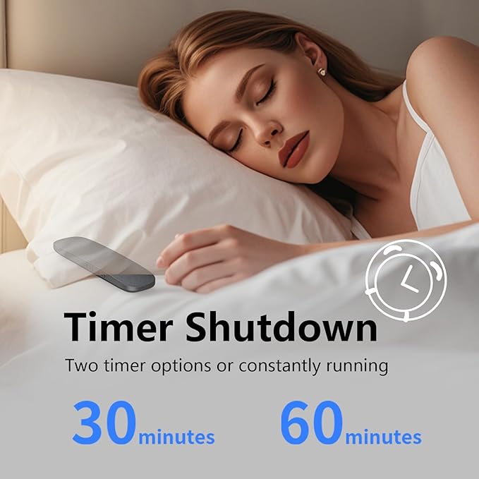 Bone Conduction Bluetooth Under Pillow Speaker, Ultra-Thin Non-in-Ear Sleep Speaker with Sleep Timer, TF Card, Portable Speaker for Side Sleepers, Travel & White Noise (Black)