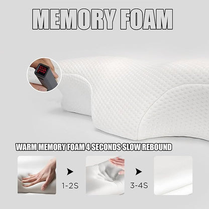 Pillows for Sleep Apnea, Hollow Design Odorless Orthopedic Cervical Pillow, Memory Foam Pillow for Neck, Neck Support Pillows for Sleeping, Neck Elevation(Black)