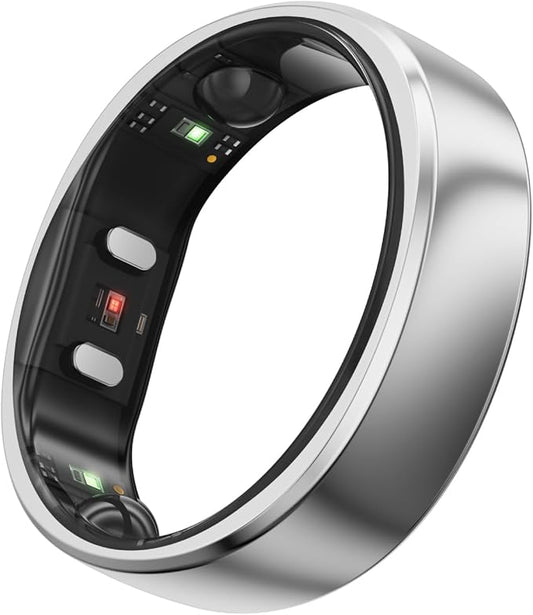 RingConn Gen 2, World’s First Smart Ring with Sleep Apnea Monitoring, No APP Subscription, 12-Day Battery Life, Stress/Heart Rate/Women's Health Tracker, Android & iOS Compatible (Silver, Size 8)