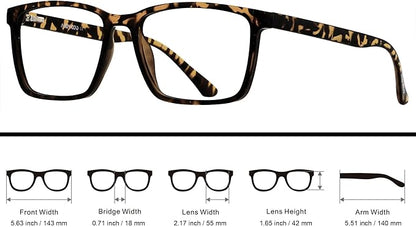 ANDWOOD Blue Light Blocking Glasses Men Women Computer Filter Large Frame Bluelight Blocker Anti Blue Ray Lightweight AR002