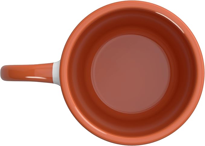 Breathing Relaxation Stress Relief Vagus Nerve Stimulation Ceramic Mug, Orange/White