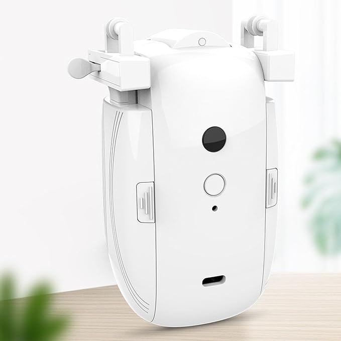 Ymiko Smart Curtain Opener, Robot WiFi Automatic Electric Motor Quiet Low Noise U I Shaped Track Smart Curtain Motor for Bedroom Living Room Office