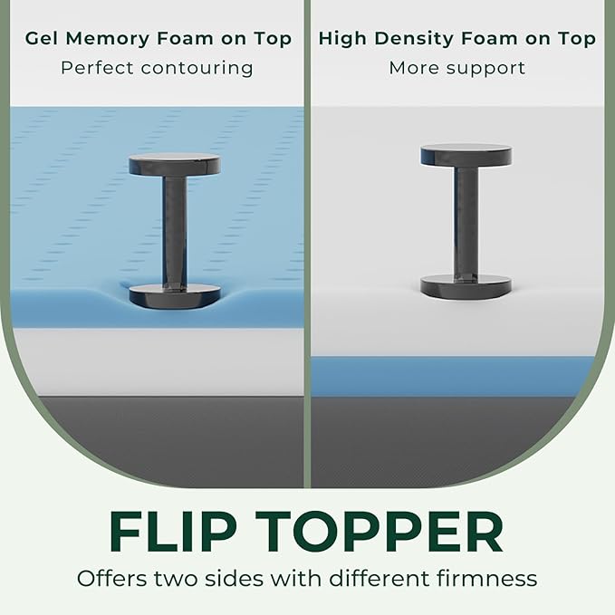 4 Inch Full Firm Mattress Topper, Extra Firm Memory Foam Bed Topper for Pain Relief, Cooling Gel-Infused & Removable Cover, CertiPUR-US & Oeko-Tex Certified