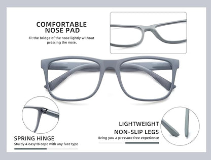 Blue Light Blocking Reading Glasses Men Large Oversized Square Readers Wide fit Cheaters for Men W/Big Head/Large Face