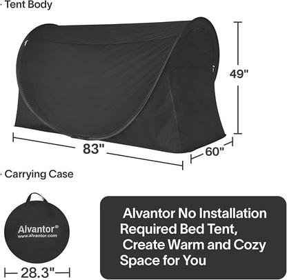 LEEDOR® Bed Tent Dream Tents Bed Canopy Shelter Cabin Indoor Privacy Warm Breathable Pop Up Twin/Full/Queen for Kids and Adult Patent Pending(Mattress Not Included)