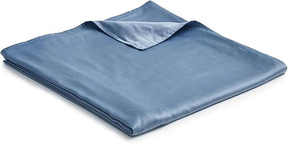 YnM Exclusive Cooling Duvet Cover for Weighted Blankets with 16 Strings (Blue Grey, 88"x104")