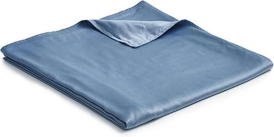 YnM Exclusive Cooling Duvet Cover for Weighted Blankets with 16 Strings (Blue Grey, 88"x104")