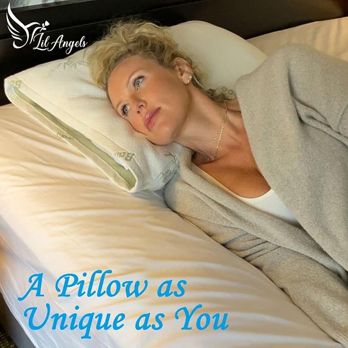 Cervical Orthopedic Bed Pillow with Firm Memory Foam Support for Neck, Soft Side, Back and Face Down Sleepers Perfectly Adjustable for Every Body and Size Cutting Edge Design