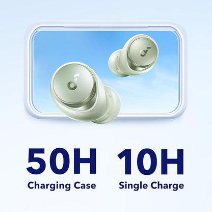 Soundcore by Anker Space A40 Auto-Adjustable Active Noise Cancelling Wireless Earbuds, Reduce Noise by Up to 98%, 50H Playtime, Hi-Res Sound, Comfortable Fit, App Customization(Renewed)
