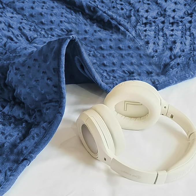 ALANSMA Reversible Weighted Blanket for All Season, Luxury Velvet, Warm and Cool, Adult 10Lb Blue Weighted Blanket, Enjoy Sleeping Anywhere(Blue,48"x72" 10lbs)